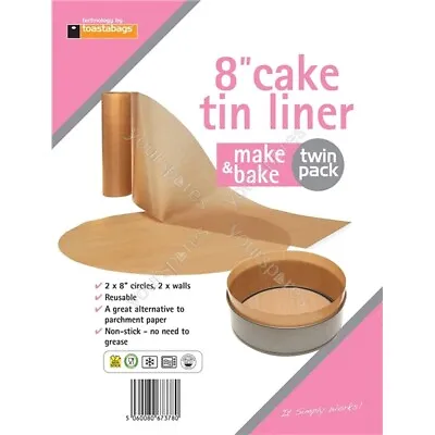 Toastabags Make & Bake 8 Inch Cake Tin Liner - 8in - 2 Pack - CTL2PK • £5.74