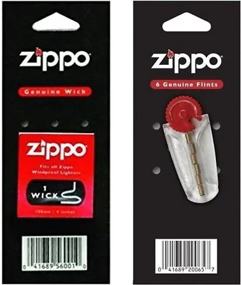 Genuine Original Zippo 1 Wicks 6 Flints Brand New Premium Lighter Refill UK • £2.89