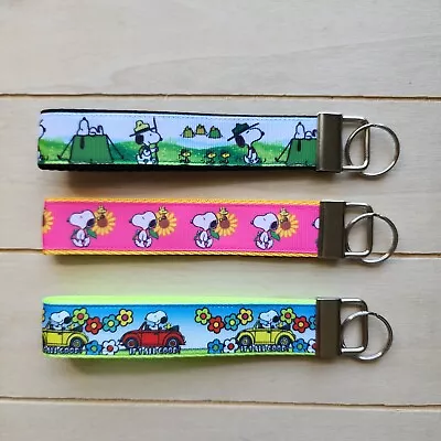 Snoopy Dog Key Fob Peanut Wristlet Sunflower Camping Beetle Car Keychain • $8