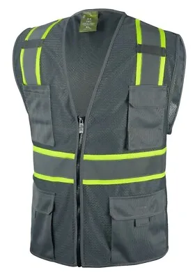 £11.90 • Buy Grey Two Tones Safety Vest ,With Multi-Pocket Tool