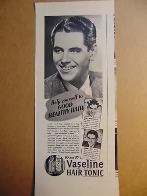 1937 Good Healthy Hair? VASELINE HAIR TONIC Vintage Art Print Ad • $6