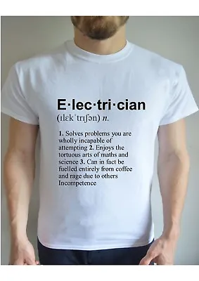 £13.99 • Buy Electrician Definition Job Mens Joke Funny Printed T Shirt Fashion Guitar