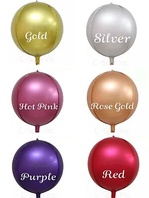 10  18  22  32  4D Round Sphere Metallic Matte Foil Balloon Mylar Balloons Party • $1.99