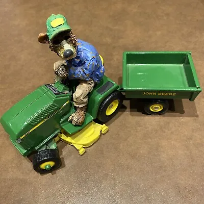 RARE Ertl Die Cast John Deere Lawn & Garden Tractor Dump Cart Lowell Davis Bear • $50