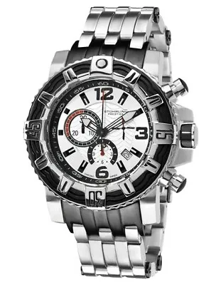 Stührling White Silver Prestige Marine Pro 319127-100 Watch Limited Edition • $198