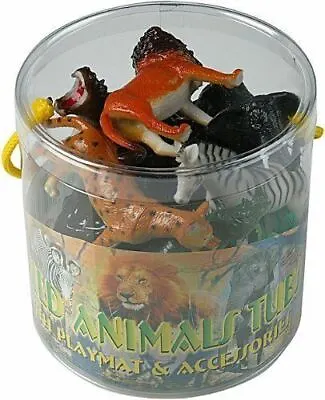 £7.89 • Buy Tub Of Wild Animals Set Plastic Mate Giraffe Zebra Lion Toy Xmas Kids Gift