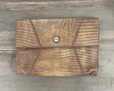 Oroton Tan Snakeskin Style Leather Clutch • $60