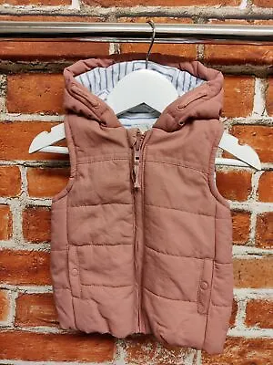 Baby Girl Mamas & Papas Age 9-12 Months Pink Gilet Jacket Bodywarmer Light 80cm • £9.99