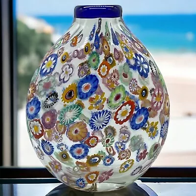 KEN HANSON Murrine Millefiori Ovid Art Glass Vase - SIGNED • $400