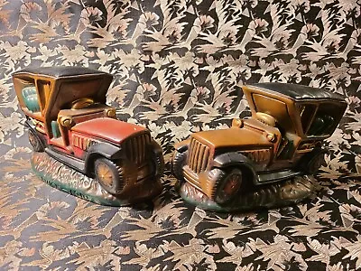 Vintage Buick Car Painted Chalkware Plaster Bookends Stamped Buick - 1910 • $32.77