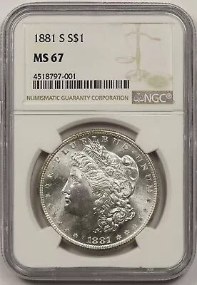 1881-S $1 NGC MS 67 Morgan Silver Dollar • $925