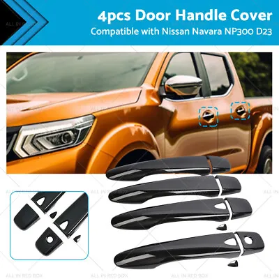 4PCS Black Door Handle Cover Suitable For Nissan Navara NP300 D23 2015-Onwards • $25.59