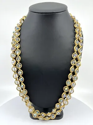 Swarovski Crystal And Gold Tone Metal Vintage Beaded Necklace  • $65