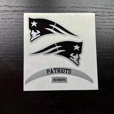 New England Patriots Metallic Silver & Black Mini Football Helmet Decal Set • $25