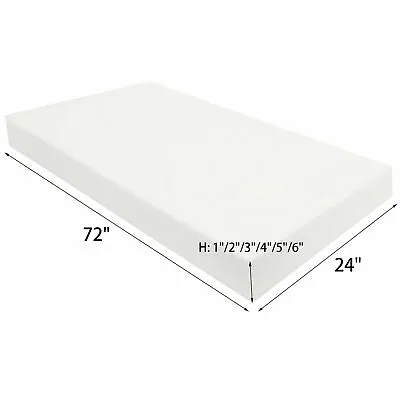 $38.98 • Buy 24 X72  High Density Upholstery Foam Seat Couch Cushion Replacement Sheets Foam