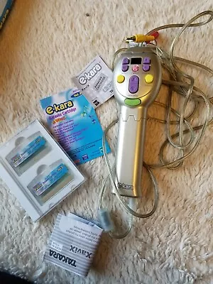 TAKARA E-KARA Karaoke  Beatles Y2k Singing Microphone W/2 Cartridges Vintage Toy • $15