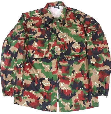 Large Swiss Army M83 Alpenflage Field Jacket Military Camouflage Uniform M70 • $29.95