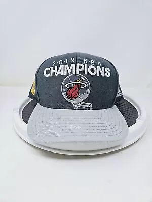 Adidas Miami Heat Official 2012 NBA Champions Snapback Adjustable Hat Grey O/S • $29.99