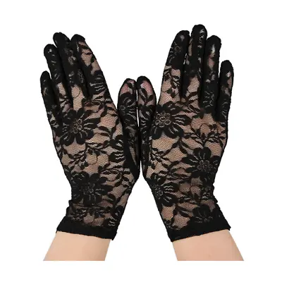 £6.49 • Buy NEW Ladies Black Lace Gloves 20's Burlesque Show Girl Fancy Dress Accessories 