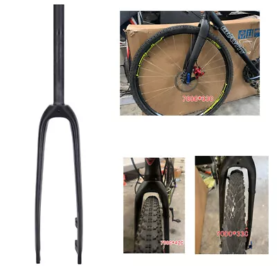 700C 1 1/8 Straight Tube Carbon Fiber Road Bike Disc Brake Rigid Fork • £78