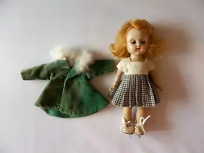 1955 Vogue GINNY SL Walker 8  Blonde Doll Tagged Green Coat #8 Dress #61 Skates • $19.99