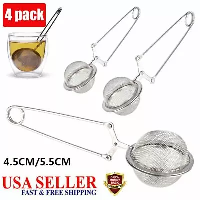 Tea Mesh Stainless Steel Strainer With Handle (4 Pack) Ball Shape Tea Infuser US • $8.27