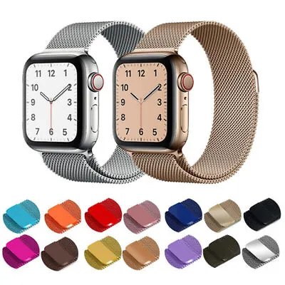 $9.49 • Buy For Apple Watch Ultra 9 8 7 6 5 4 2 SE Magnetic Milanese Loop Band IWatch Strap