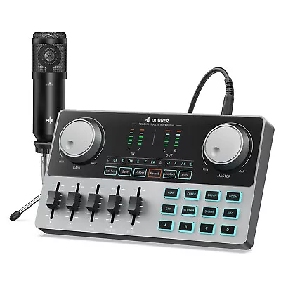 🎙️ Donner Podcast Equipment Audio Interface + Condenser Microphone Recording • $54.49