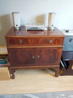 £50 • Buy Mahogany Record Player Cabinet With Vinyl Storage 