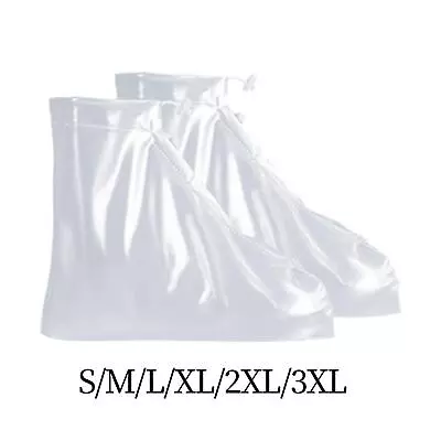 Rain Shoe Covers Rainproof With Zipper Water Resistant Antislip Sole Galoshes • £8.29