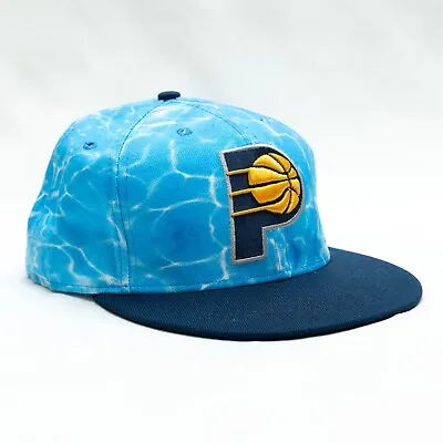 Indiana Pacers NBA Mitchell & Ness Water Snapback Basketball Hat Cap Hardwood 🏀 • $22.98