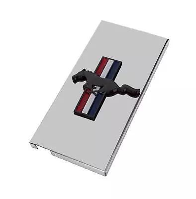 2005-2009 Mustang Polished Fuse Box Cover W/ Black Running Horse Tribar Emblem • $46.95