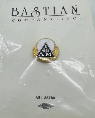Vintage I 45 AM Machinist Union 24k Gold Plate Lapel Pin By Bastian • $12.99