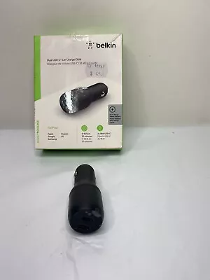 Belkin Dual USB-C 36W Car Charger Adapter Box #194 • $24.99