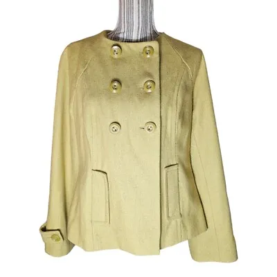 Mossimo Supply Co Womens Size M Lime Green Wool Blend Pea Coat Jacket • $25.95