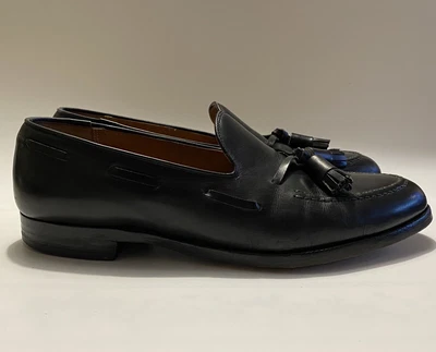 £64.95 • Buy New & Lingwood Mens Loafers Black Leather Handmade Size UK 8 Vintage Tassels