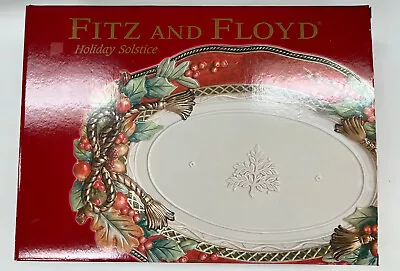Fitz & Floyd Holiday Solstice Large Sculpted Platter Thanksgiving Christmas • $60