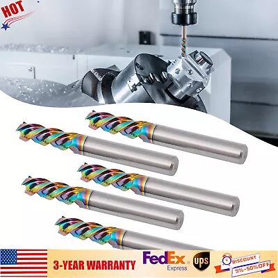 5pcs 3 Flute DLC Series Carbide Square End Mill Diamond-Like Coating 65 HRC Bit • $17.10