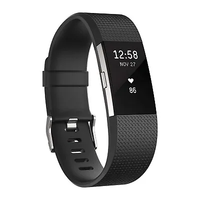 New Fitbit Charge 2 Heart Rate Silver And Gray With TWO Large BAND • $55