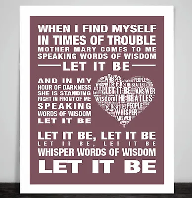 £6.99 • Buy THE BEATLES Let It Be Wall Art Print Poster Music Song Lyrics. Lennon Framed 