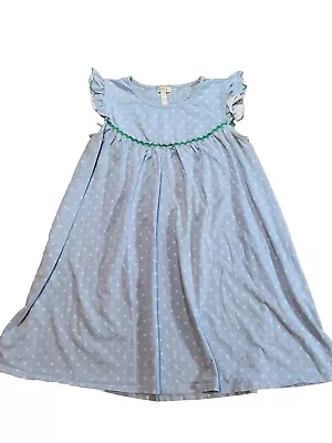 Matilda Jane Girls Dress 14 Blue Blueberry Pearl  Polka Dot Dress Ruffle 20003D • $19.50