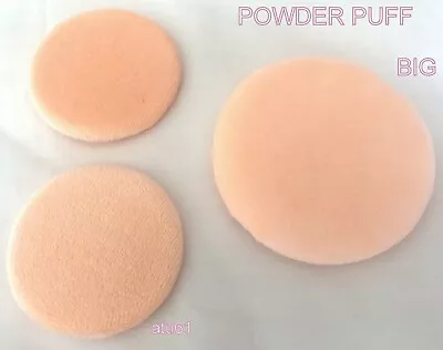 Large Roung Powder Puff Cosmetic Makeup Sponge Pad Face Foundation Blush Brush • £2.99