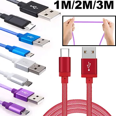 Micro USB Charger Cable Fast Charging Long Cord For Mobile Android 1M/2M/3M AUS • $8.99