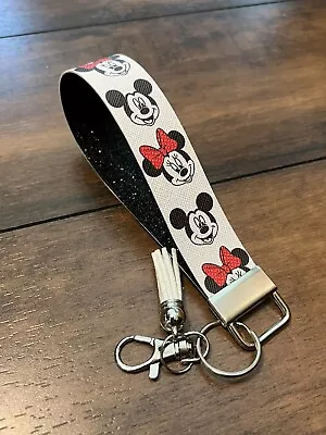 Mickey And Minnie Mouse Keychain Wristlet • $9.99