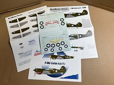 Vintage AeroMaster Decals 1/48 P-40s Curtis Aces Pt.I 48-308 New In Package • $14.95