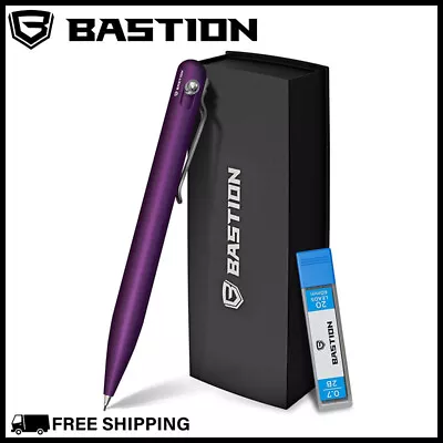 BASTION MECHANICAL PENCIL 0.7MM Purple Aluminum Body Bolt Action Drafting Draw • $40.99