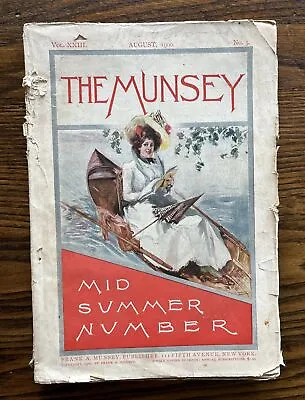 Vintage 1900 The MUNSEY Magazine~Mid Summer Number~Victorian Lady~Boat~Parasol • $24.95