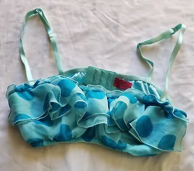 Victoria’s Secret Sexy Little Things Blue Polka Dot Ruffle Underwire Bra 34 C • $14.99