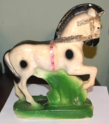 Vintage Carnival Chalk Ware Circus Horse Figure 11  Tall • $17.46