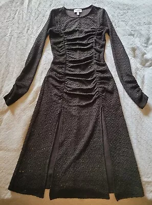 Veronica M - USA XS  Black Slit Dress With Sequin • $18